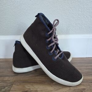 Allbirds Tree Topper Knit Brown W/Blue High Top Sneaker Size 10 *No Insole*